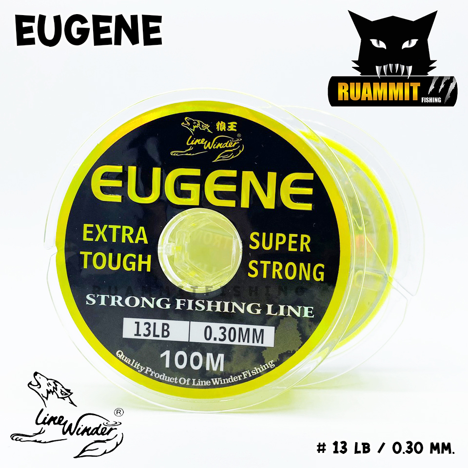 สายเอ็นโหลด หมาป่ารุ่นยูจิน LINE WINDER EUGENE (100 m./ม้วน สีเหลืองสะท้อนแสง)