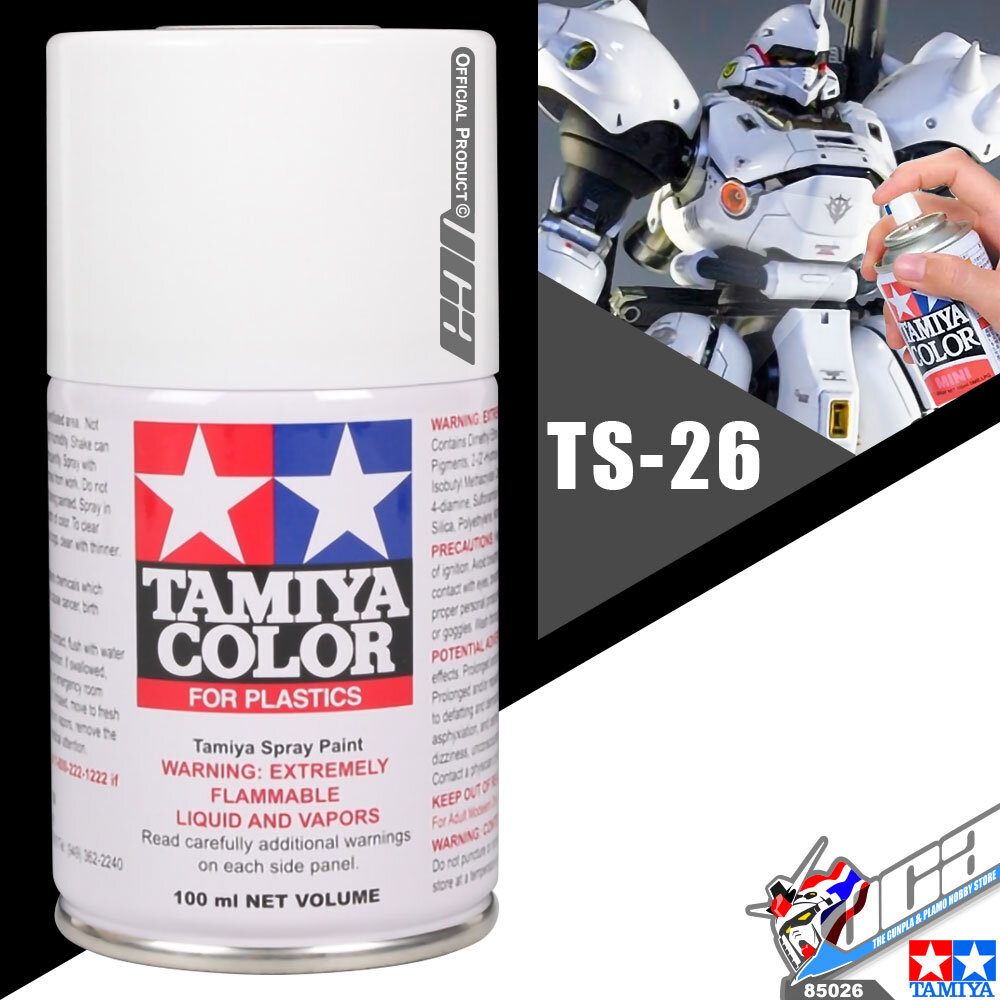 TAMIYA 85026 TS-26 PURE WHITE COLOR SPRAY PAINT CAN 100ML