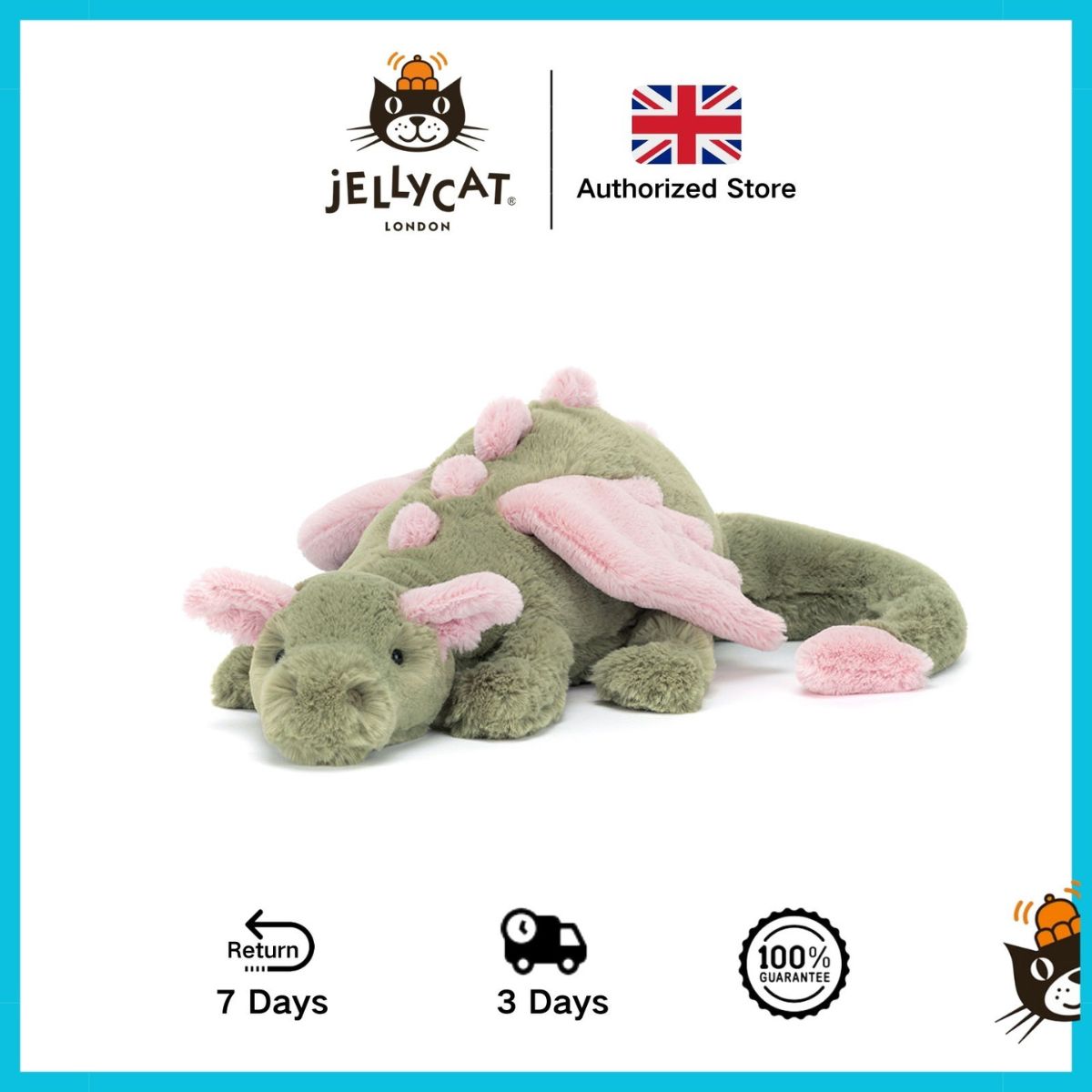 Jellycat Malachy Dragon Doll 50Cm66Cm Stuffed Toy Soft Skin Friendly Not Easy to Fall Off Jellycat Doll Original Authentic Fast Delivery Holiday Gift
