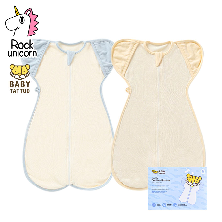 BABY TATTOO ถุงนอนเด็ก ผ้าห่อตัวทารกสำเร็จรูป แบบซิปรูด ผ้าฝ้ายออเเกร์นิค 100% ใช้ได้ตั้งแต่ 3-9 เดือน ราคา 789 บาท*ส่งฟรี