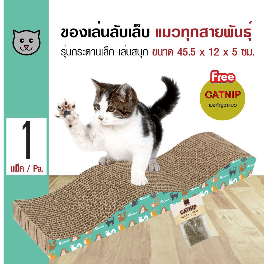 Cat Toy ของเล่นแมว ที่ลับเล็บแมว รุ่นกระดานเล็ก สำหรับแมวทุกวัย ขนาด 45.5x12x5 ซม. ฟรี! Catnip กัญชาแมว