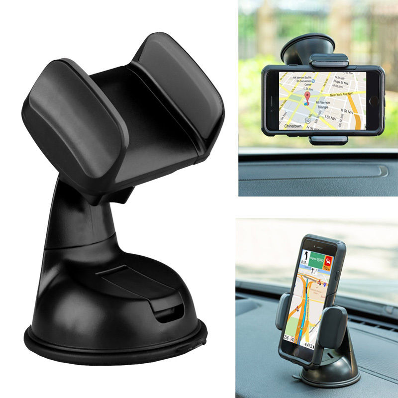 จัดส่งรวดเร็ว Car Phone Holder ที่ยึดโทรศัพท์มือถือในรถยนต์ ที่ตั้งมือถือในรถ แท่นจับมือถือในรถ แบบติดดูดกระจก หรือ บนคอนโซลรถ เก็บปลายทางฟรี