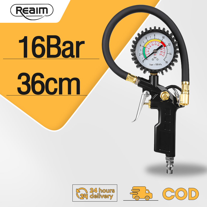 Reaim Tire Pressure Gauge Car Tire Pressure Gauge, Tire Pressure Gauge, Car Tire Pressure Gauge Tire Pressure Measuring Tool Long Tube Tire Pressure Gauge Meterhigh-Precision Tyre Air Pressure Tester for Car Motorcycle Universal ราคา 139 บาท*ส่งฟรี