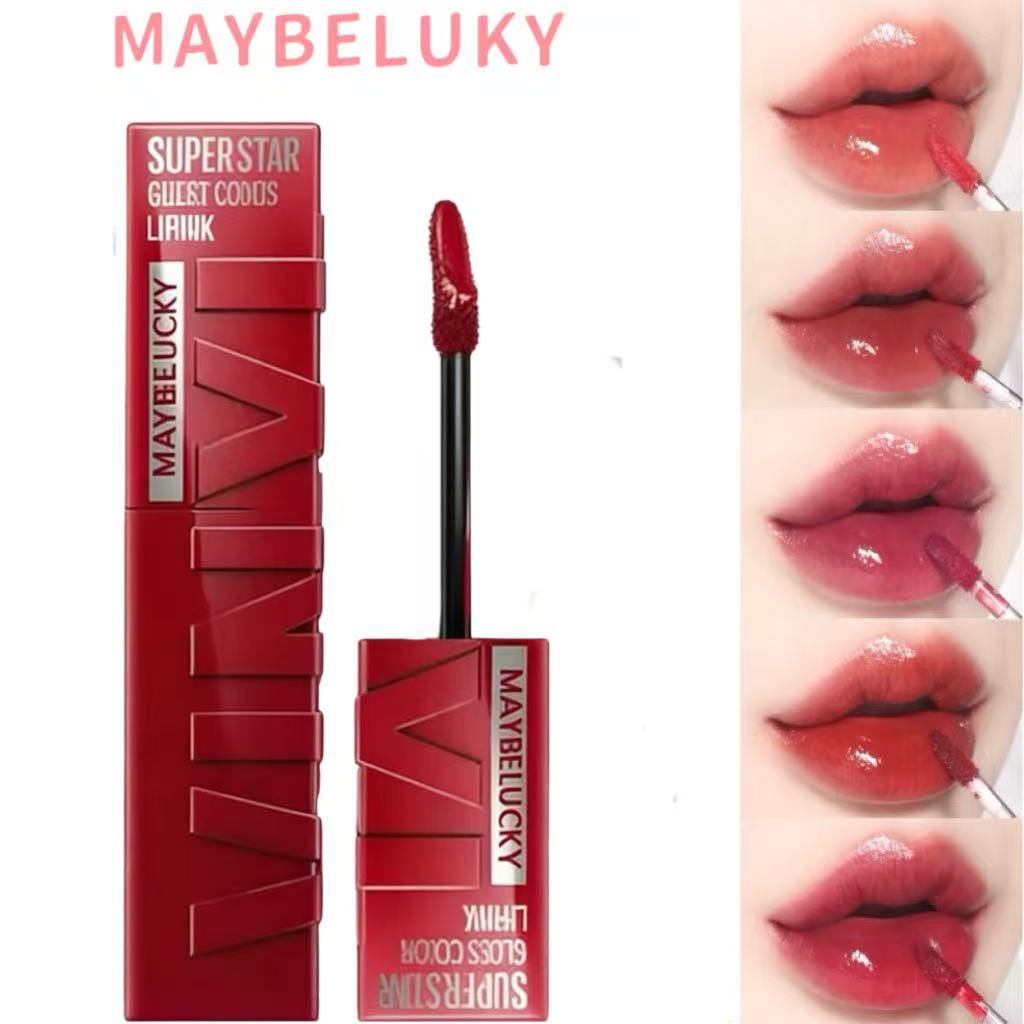 ลิปสติก ลิปทินท์ ลิปบาล์มบำรุงริมฝีปาก VIVX New Lipstick Maybelucky Superstay Vinyl Ink, Shiny Texture, Long-Lasting, Lasts for 16 Hours ราคา 168 บาท*ส่งฟรี
