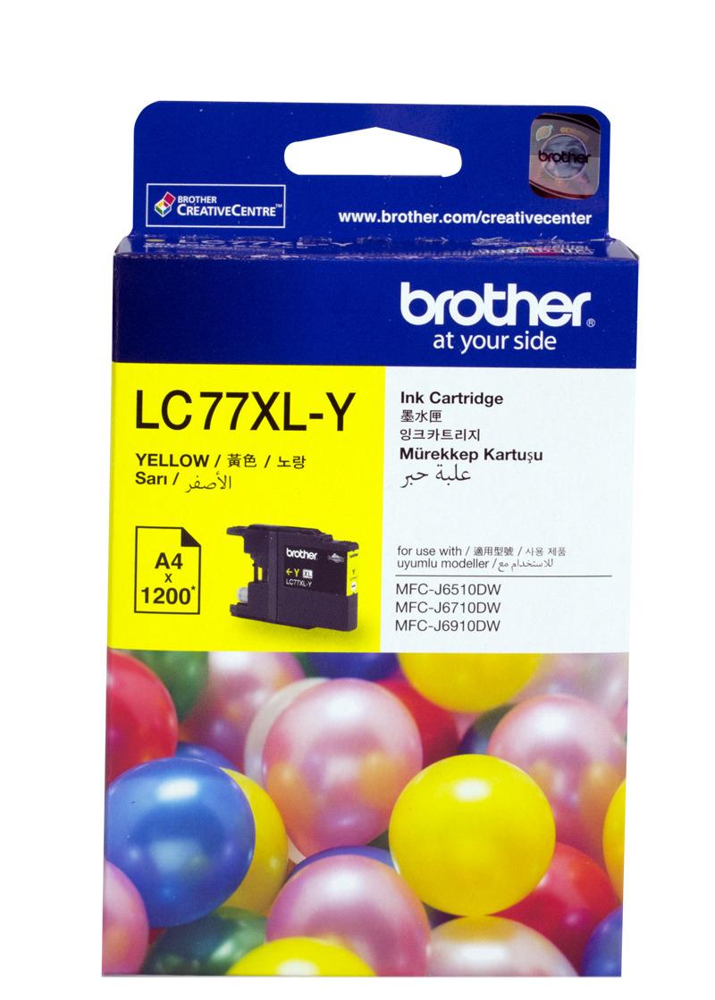 Brother LC-77XLY ตลับหมึกอิงค์เจ็ท สีเหลือง Yellow Original Ink Cartridge (Super High Yield)