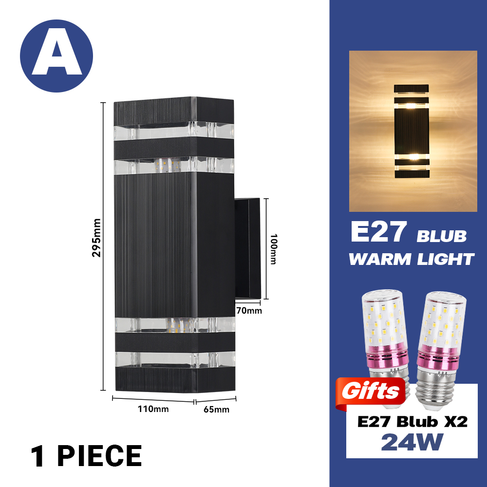 EBUYBEST E27 โคมไฟติดผนัง LED กลางแจ้ง กันน้ำ IP65 แสงอุ่น ไฟตกแต่ง สวน ระเบียง 12W โคมไฟหน้าบ้าน โคมไฟกิ่งก้าน สไตล์โมเดิร์น