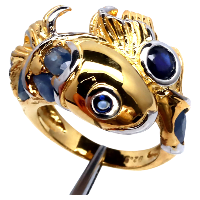 แหวนพลอยแท้ ไพลิน-น้ำเงิน (Blue Sapphire) เงินแท้ 925 ชุบทองคำขาว และ ทอง 18k ไซร์แหวน 6.25 ราคา 2,390 บาท*ส่งฟรี