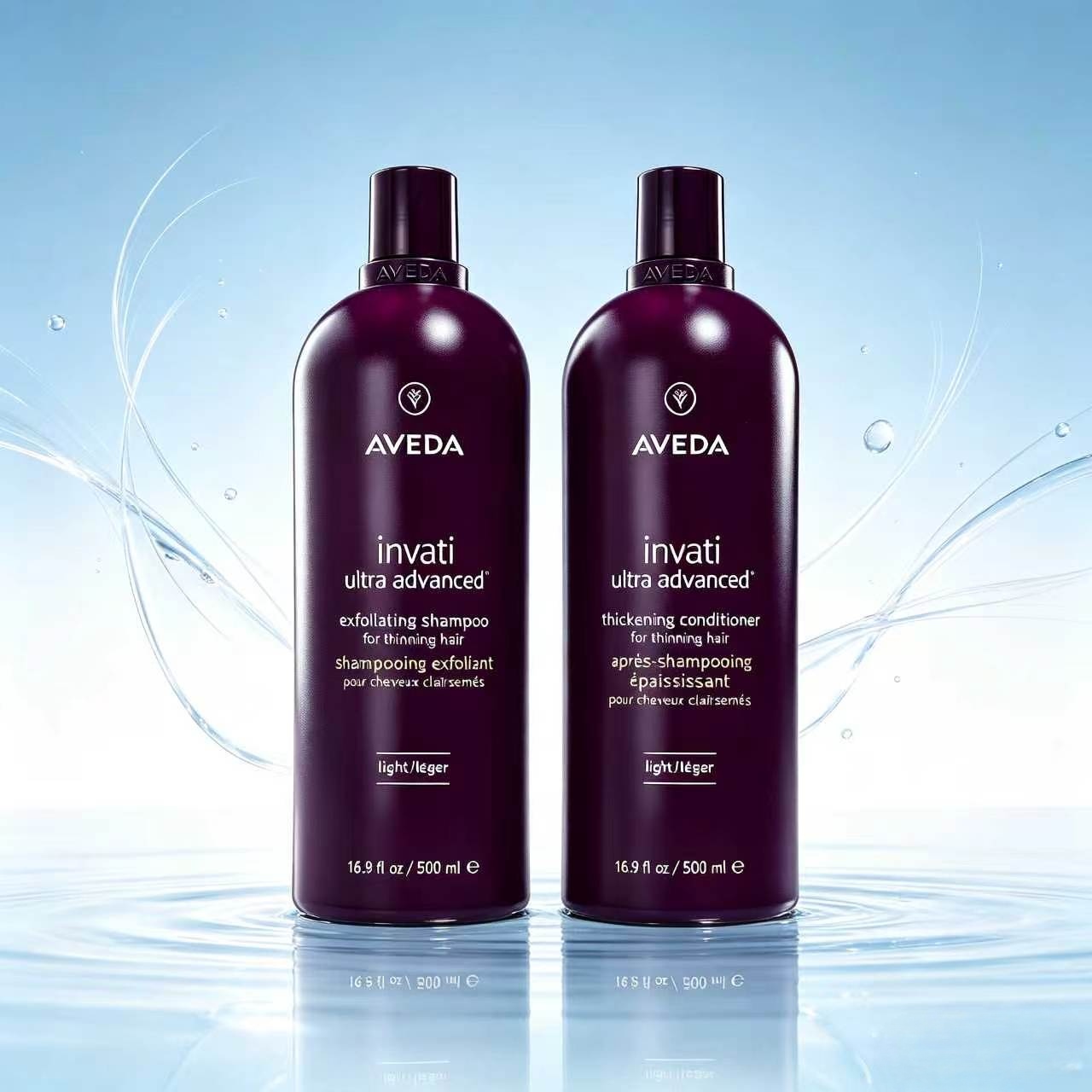 Aveda Invati Ultra Advanced Light Shampoo and Conditioner Set 500ml, Natural Organic Plant Extract Formula. Helps Strengthen Hair. Deeply Cleanses the Scalp. Controls Oil Levels, Adds Volume to Hair, Making It Full and Not Flat. Suitable for Thin Hair and ราคา 988 บาท*ส่งฟรี