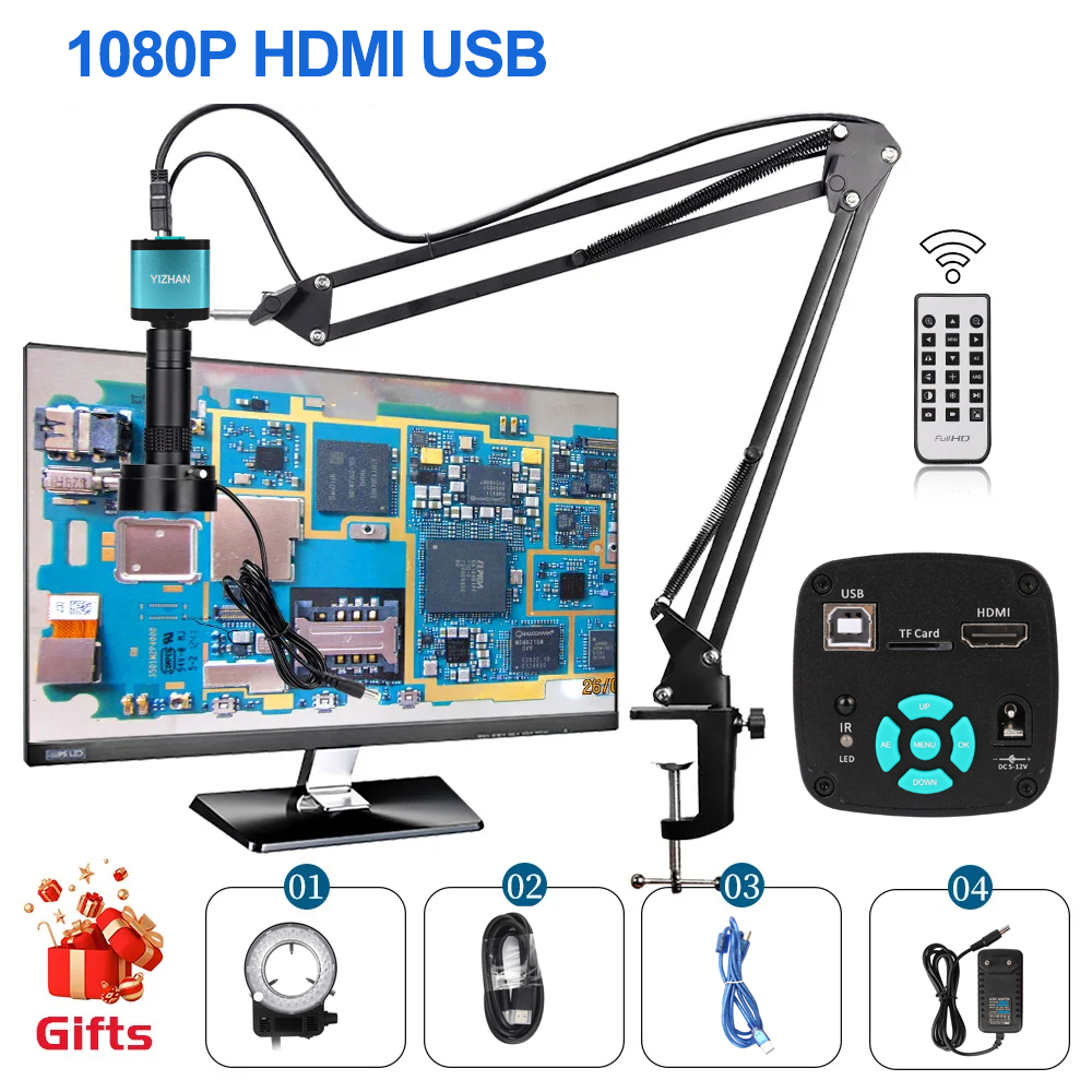 [🚚Shipping from Bangkok🚛] KUAIQU กล้องจุลทรรศน์บัดกรีดิจิตอลแบบยืดหยุ่น 4K 4800W แขนยืดหยุ่นกล้องจุลทรรศน์เอชดีเอ็มไอพร้อมกล้องจุลทรรศน์เหรียญ เลนส์พร้อมแหวนไฟแผ่นรองซ่อมไมโครสโคปอิเล็คทรอนิคส์วิดีโอ สำหรับผู้ใหญ่ ราคา 4,898 บาท*ส่งฟรี