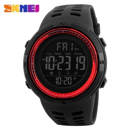 ราคาและรีวิวSKMEI นาฬิกาข้อมือ ดิจิตอล รุ่น SK-1251 (Red)  (จัดส่งในไทย ของแท้ 100% พร้อมกล่องใบรับประกันครบเซ็ท)