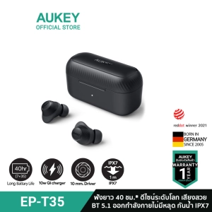 ภาพหน้าปกสินค้าAUKEY EP-T35 Portable Sport True Wireless Earbuds หูฟังสปอร์ต หูฟังไร้สาย , 10mm driver, Bluetooth 5.1 IPX7 รุ่น EP-T35 ที่เกี่ยวข้อง