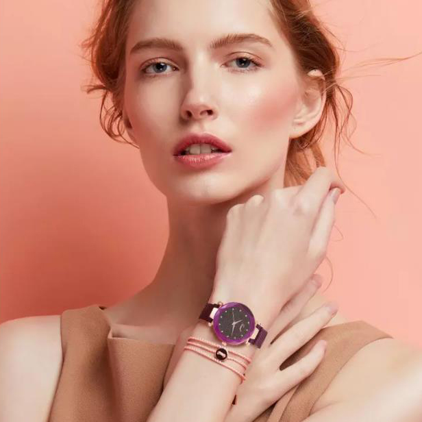 เกี่ยวกับสินค้า Fashion Watch ถูกมาก นาฬิกาสไตล์เกาหลี นาฬิกา ผู้หญิง สวย แฟชั่นผู้หญิง สีน้ำตาล ทอง ดำ ม่วง น้ำเงิน แดง หน้าปัด ดาว จักรวาล กาแล็กซี่