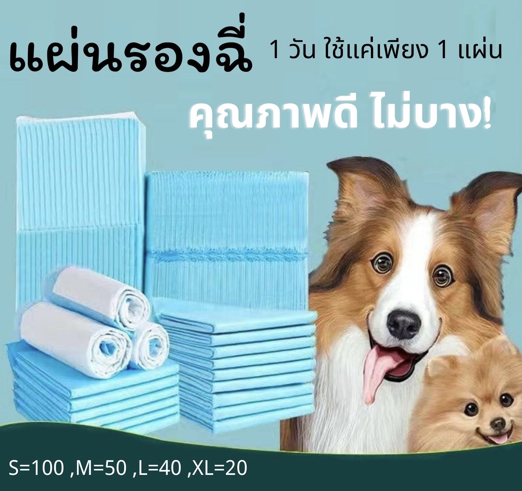 PIPI CARE(พร้อมส่ง) แผ่นรองฉี่สำหรับสัตว์เลี้ยง ผิวสัมผัสดี ซึมซับไว ดูดซึมเร็ว  แผ่นรองฉี่ แผ่นรองฉี่แมว แผ่นรองฉี่สุนัข ช่วยฝึกขับถ่าย