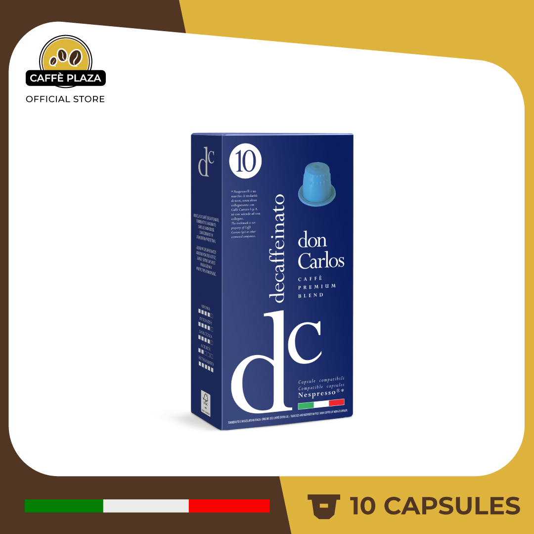 10x Don Carlos Decaf Nespresso Capsule (No Caffeine) Italian Coffee ราคา 200 บาท*ส่งฟรี