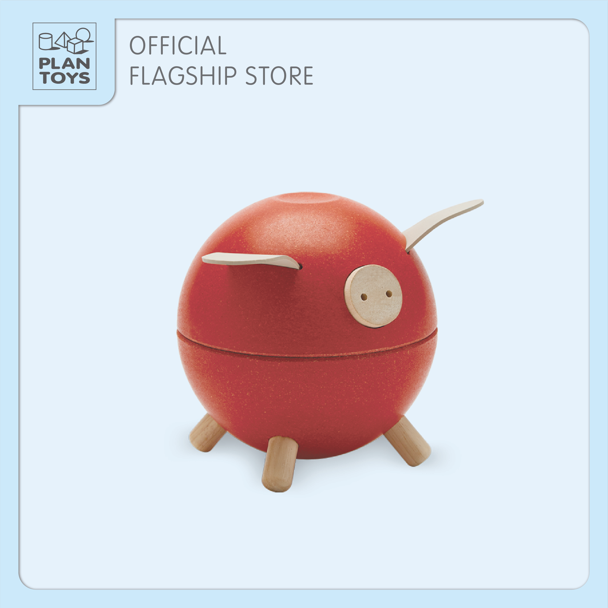 PlanToys ของเล่นไม้ Piggy Bank Red - Orchard กระปุกหมูออมสิน - แดง เสริมพัฒนาการ สำหรับเด็กอายุ 3 ปี ขึ้นไป ราคา 600 บาท*ส่งฟรี