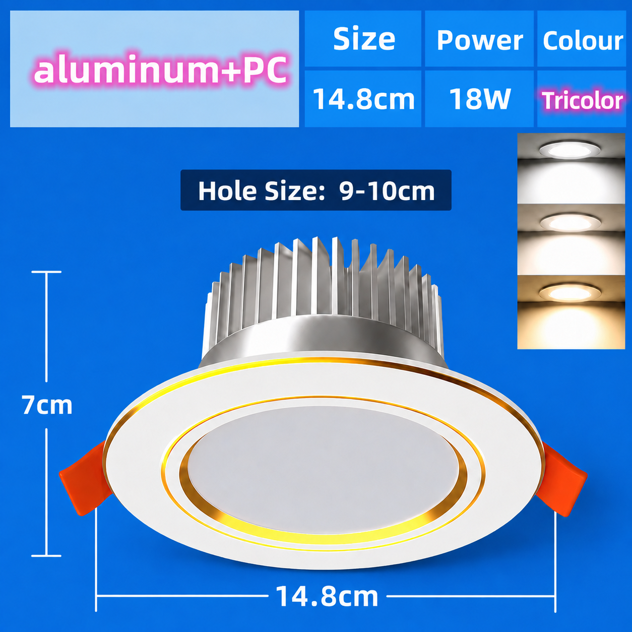 HighLight รับประกัน 30 ปี โคมฝังฝ้า โคมฝังฝ้าทรงกลม LED Panel Light 5W 7W 9W 12W 18W 24W โคมฝังฝ้าติดเพดาน ไฟดาวน์ไลท์ แสงขาว/แสงธรรมชาติ/แสงอุ่น