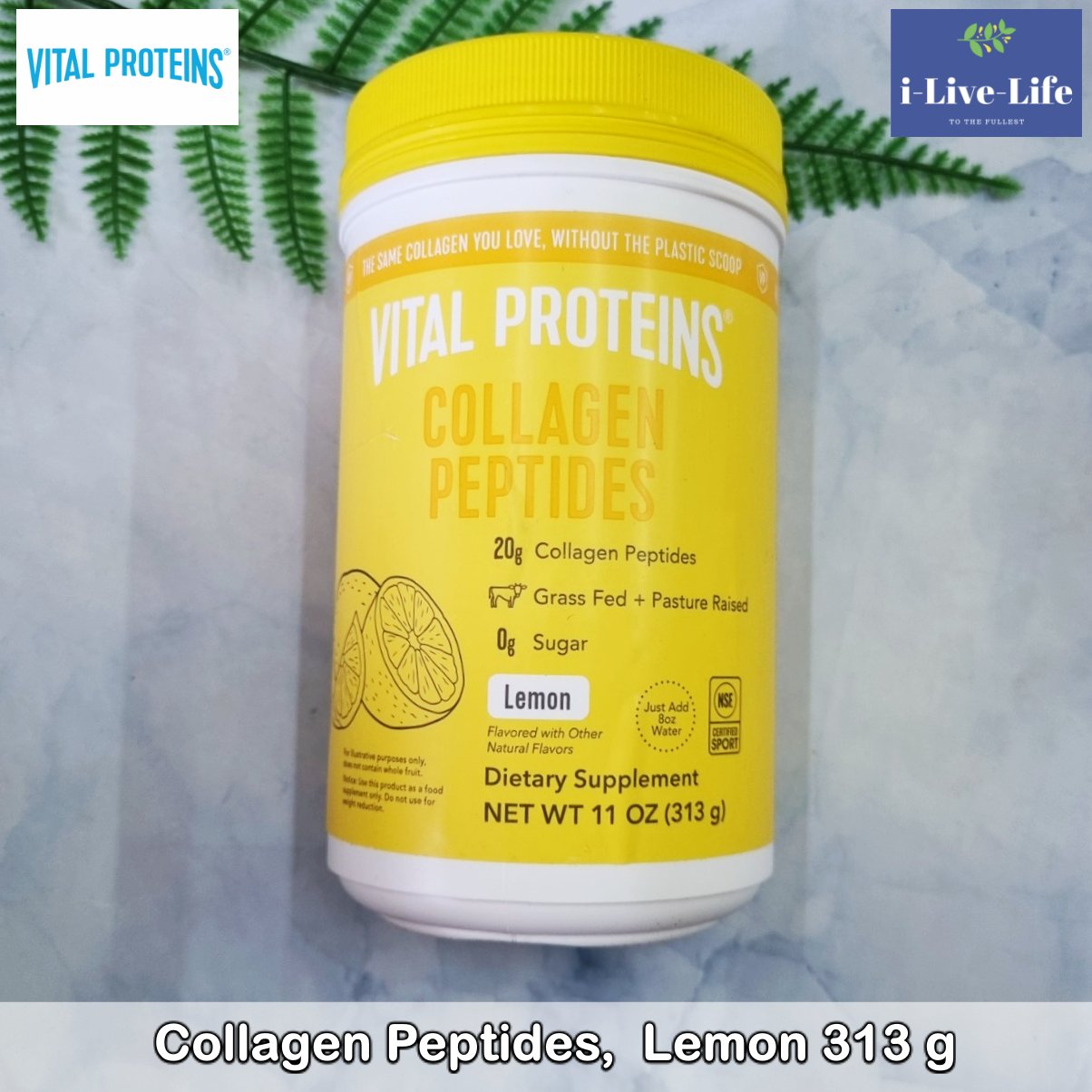 คอลลาเจน เปปไทด์ ชนิดผง Collagen Peptide, Lemon 313 g - Vital Proteins ราคา 2,585 บาท*ส่งฟรี
