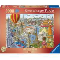 Ravensburger Jigsaw Puzzle Around the World in 80 Days  จิ๊กซอว์ 1000 ชิ้น ของแท้ นำเข้าเยอรมนี (70 × 50 ซม.)