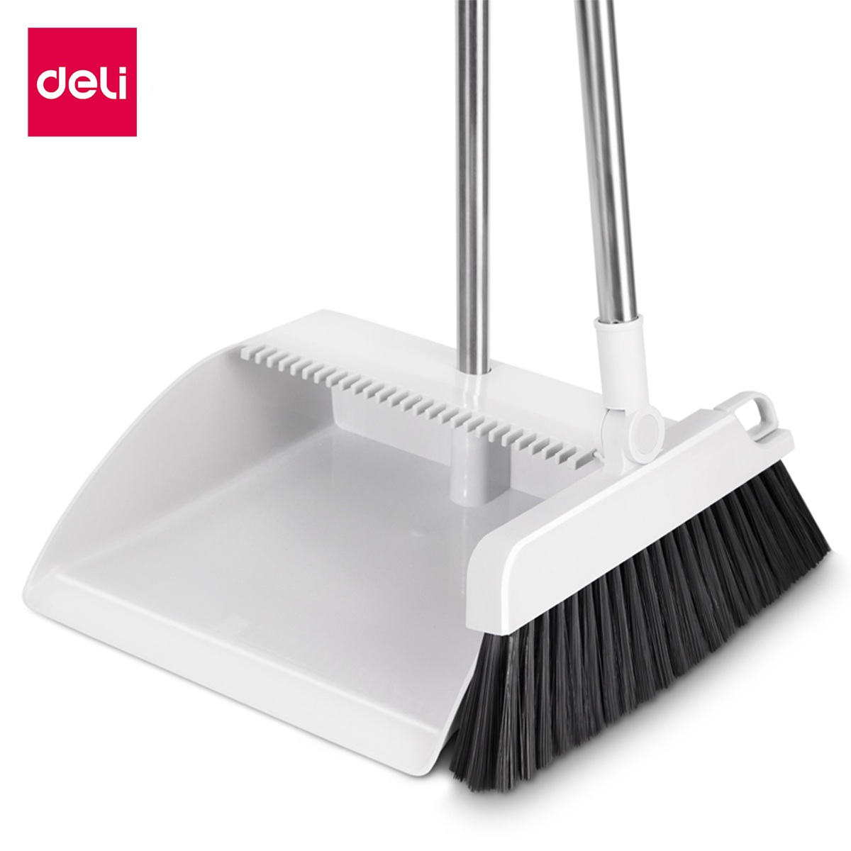 Deli ไม้กวาดพร้อมที่โกยผง ไม้กวาดพร้อมที่ตักผง ที่ตักขยะ ไม้กวาด มีแปรงในตัว อุปกรณ์ทําความสะอาดบ้าน Broom and dustpan ราคา 175 บาท*ส่งฟรี