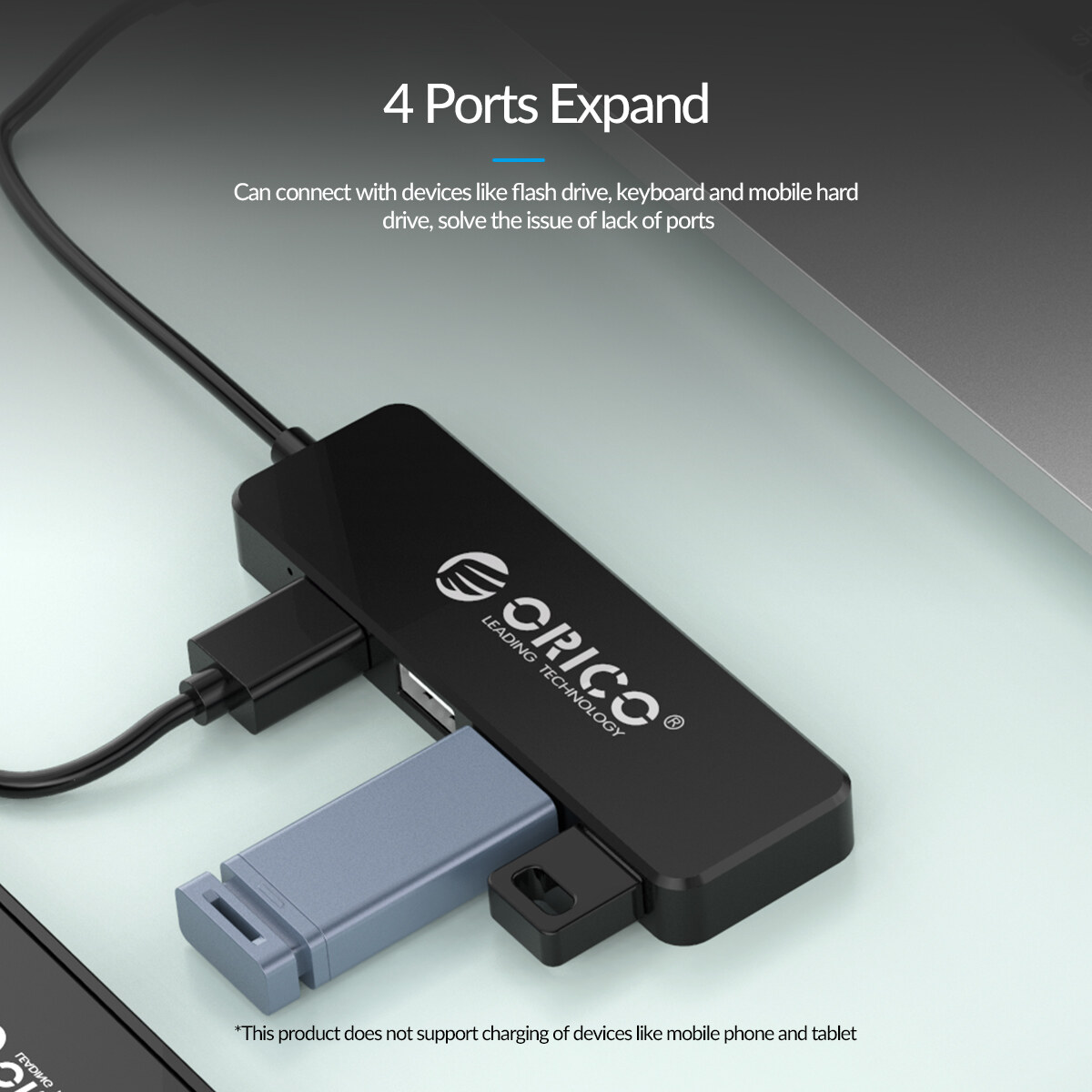 ORICO USB 3.0 HUB TWU3 Type Cอะแดปเตอร์  Type-Cขับเคลื่อน พร้อมอินเตอร์เฟสแหล่งจ่ายไฟ USB Extender multi 4 Port ตัวแยกสัญญาณ USB2.0 OTG Splitter