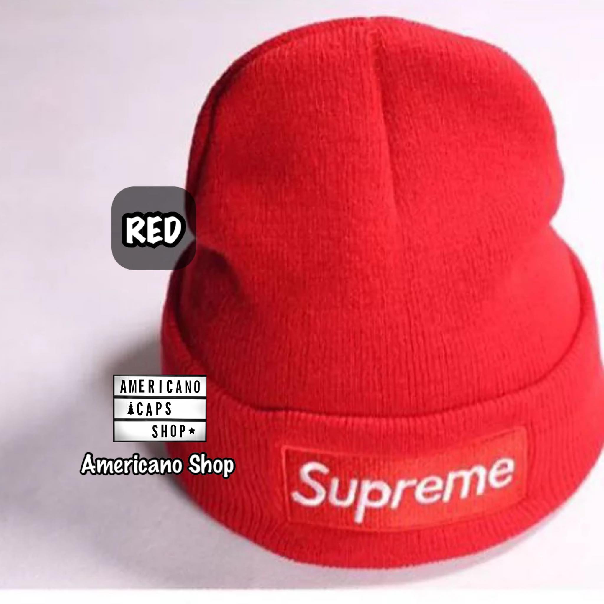 หมวกไหมพรมSupreme หมวกสุพรีม หมวกแฟชั่นเกาหลี งานป้าย 100% (ส่งจากไทย)