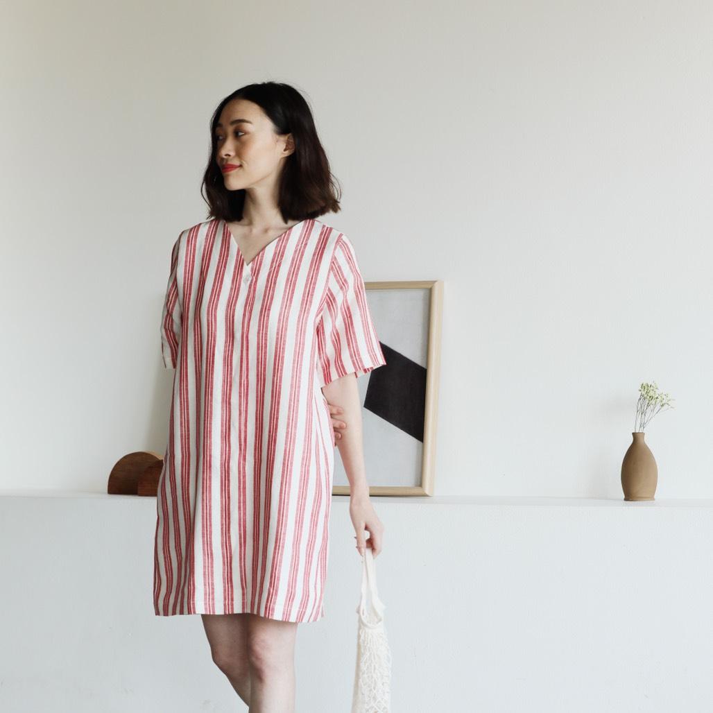 Endless Holiday - Essential Dress - Red Stripe