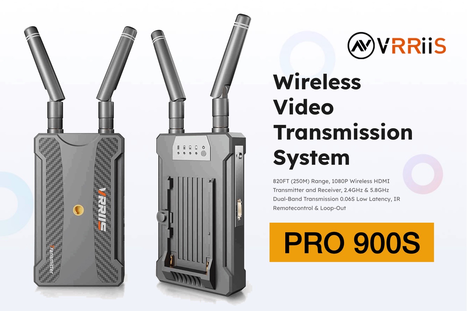 ส่งไวจาก กทม ประกันไทย VRRiiS Pro 900S อะแดปเตอร์รับส่งสัญญาณวิดีโอ HDMI ไร้สาย ระยะไกล สูงสุด200ม. เพิ่มตัวรับได้สูงสุด 4จุด ราคา 1,199 บาท*ส่งฟรี