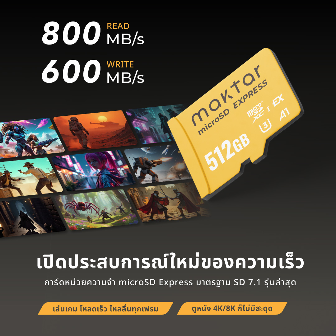 Maktar Microsd Express Card High-Speed Card Can Be Used with Nintendo Switch 2. ราคา 4,599 บาท*ส่งฟรี