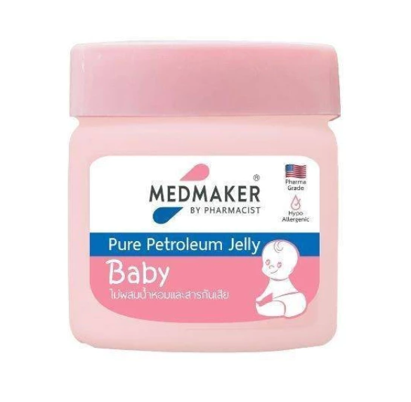 Medmaker Pure Petroleum Jelly Baby, Medmaker Petroleum Jelly, Applied to Diaper Rash, Nourishes Dry, Cracked, Red, Flaky Skin, Size 50 Grams. ราคา 54 บาท*ส่งฟรี