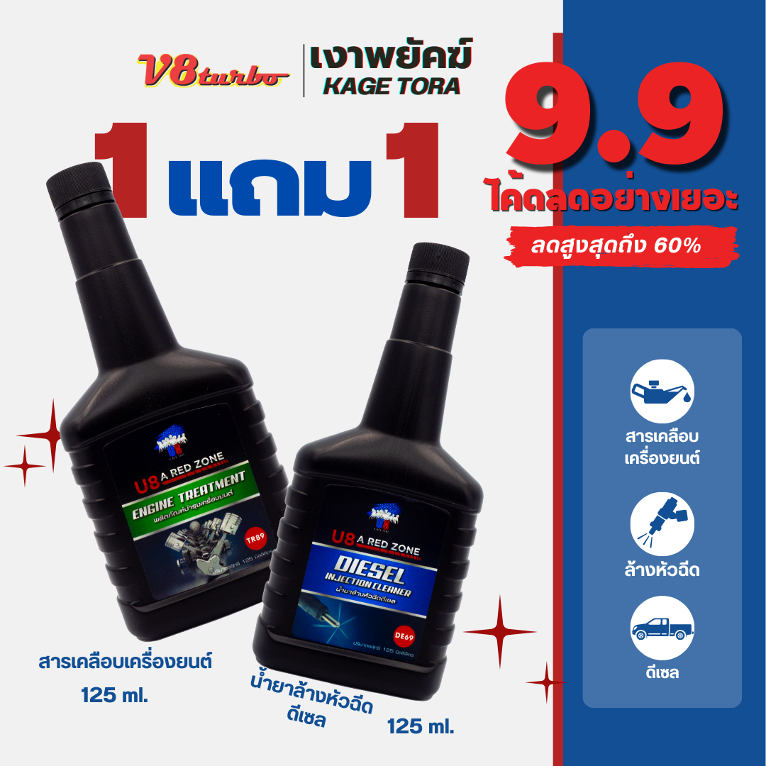 [1 แถม 1] เซทคู่สุดคุ้ม TR89 สารเคลือบเครื่องยนต์ 125ml + DE69 น้ำยาล้างหัวฉีดดีเซล 125ml ราคา 399 บาท*ส่งฟรี