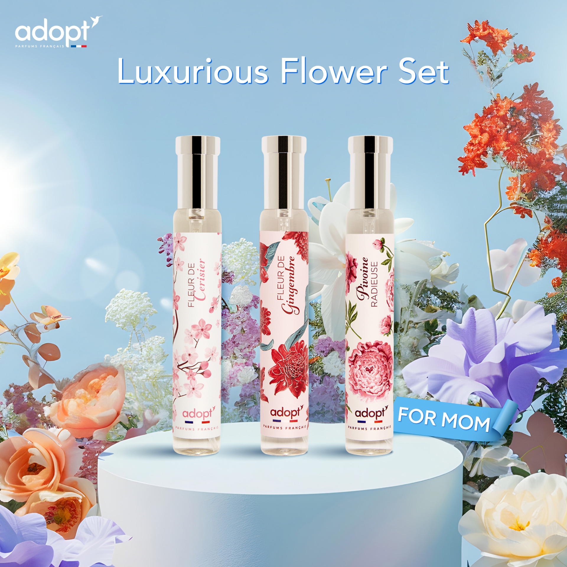 💙Mom Day special💙🌼[Luxurious flower set]🌼3 bottles🌼Adopt premium French perfume 1 box ราคา 1,470 บาท*ส่งฟรี