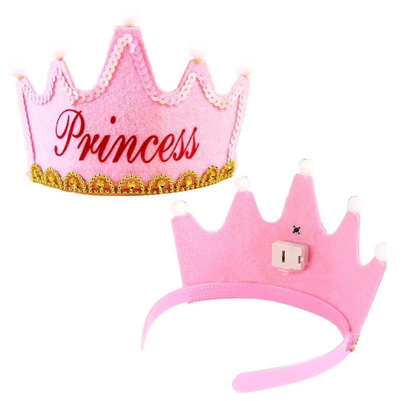 มงกุฎ LED สำหรับงานปาร์ตี้, Crown King Princess Birthday LED Party Hat