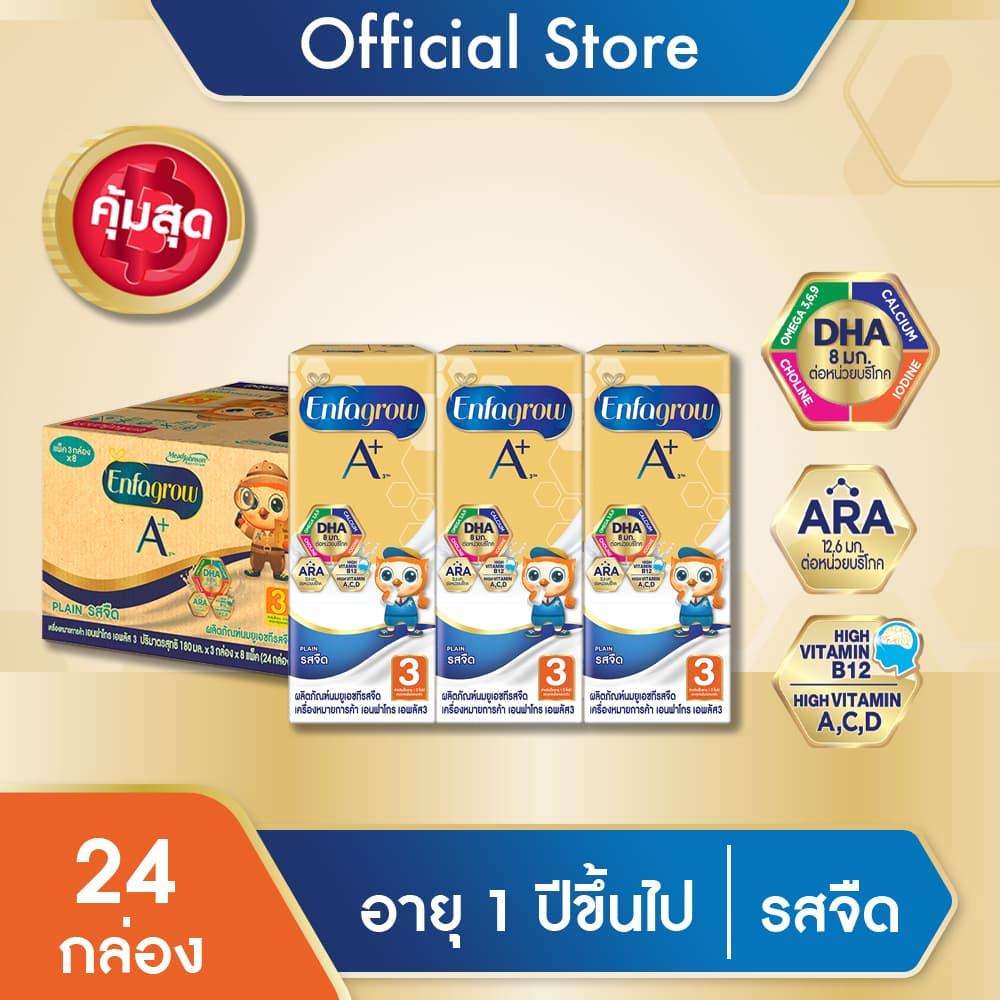 [UHT] เอนฟาโกร เอพลัส สูตร 3 รสจืด นมกล่อง ยูเอชที สำหรับ เด็ก 24 กล่อง Enfagrow A+ Formula 3 Plain UHT Milk for Baby Kids Wholesales 24 boxes