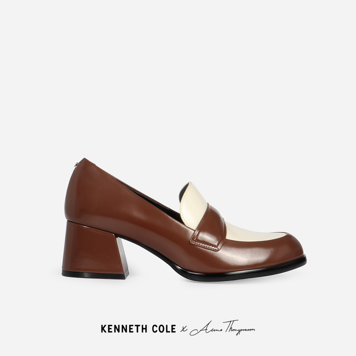 Kenneth Cole X Anne Thongprasom Women's High Heel Shoes Model Alina Loafer Two Tone-Milkchoc Brown (Hel - Kf45208Le-200) ราคา 6,490 บาท*ส่งฟรี