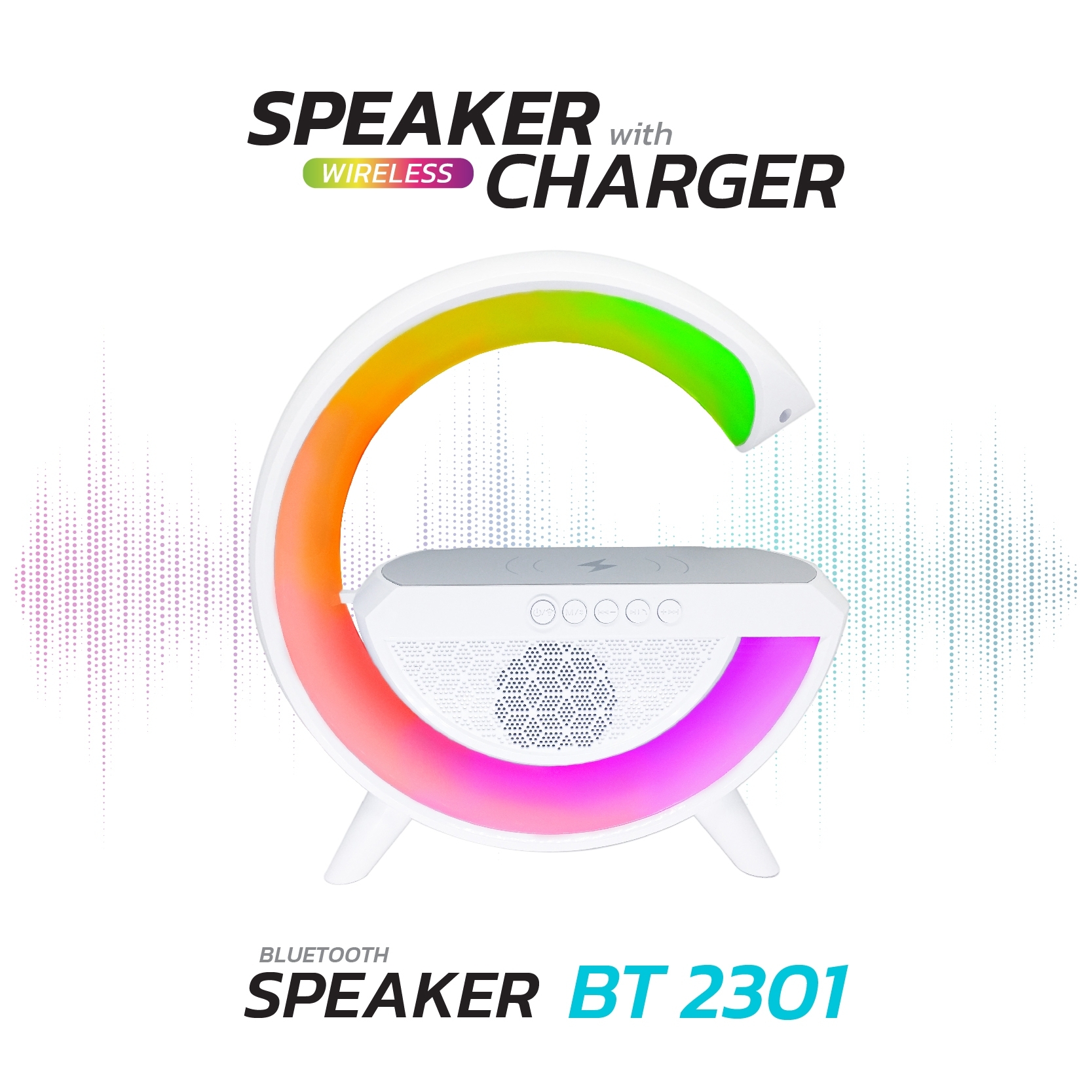 ลำโพงบลูทูธ รุ่น BT-2301 รองรับบลูทูธ/USB/TF/FM/AUX Wireless Charging ของแท้ 100% ราคา 299 บาท*ส่งฟรี