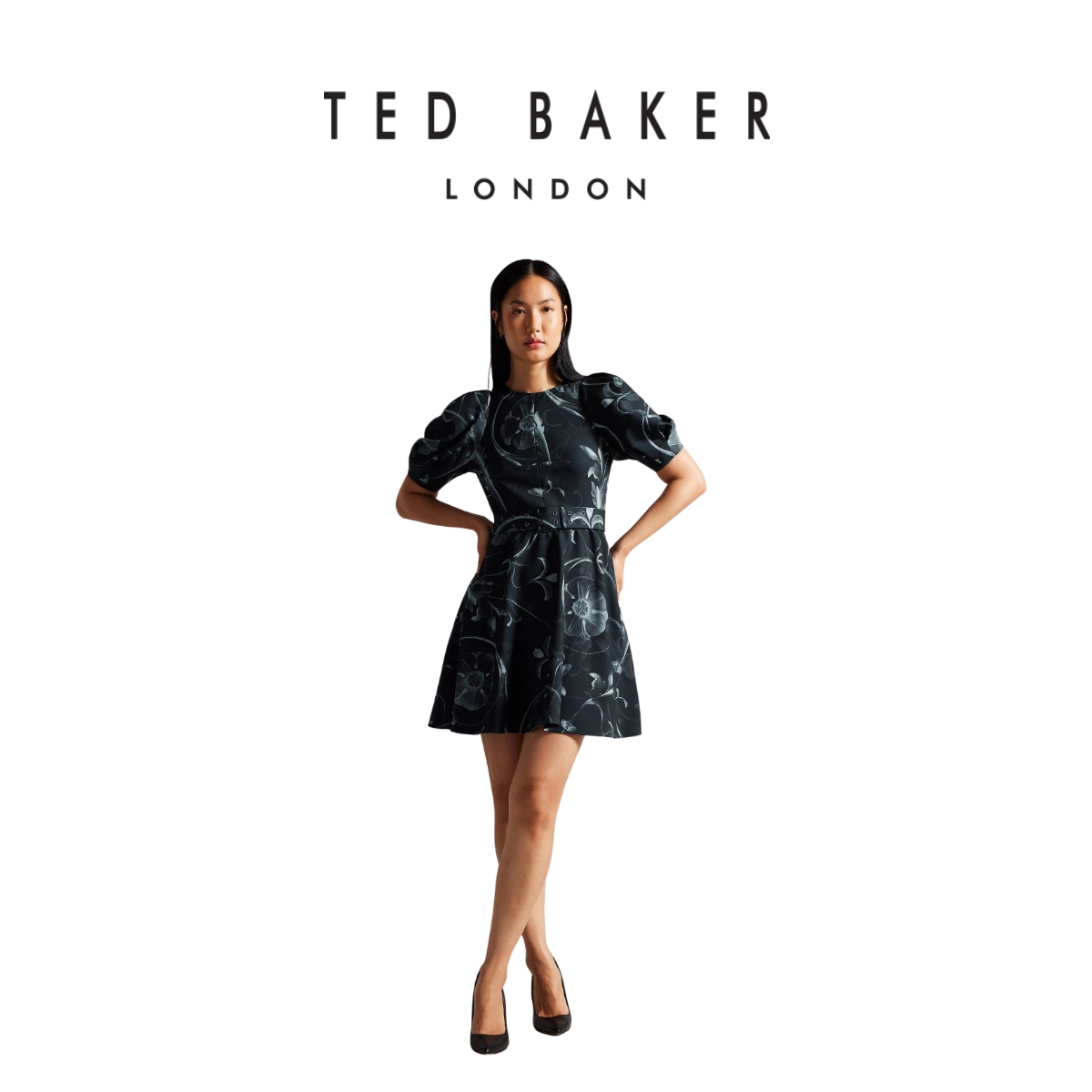 [Speical voucher 15%] Ted Baker Women's Saaraih Belted Puff Sleeve Mini Dress ราคา 5,345 บาท*ส่งฟรี