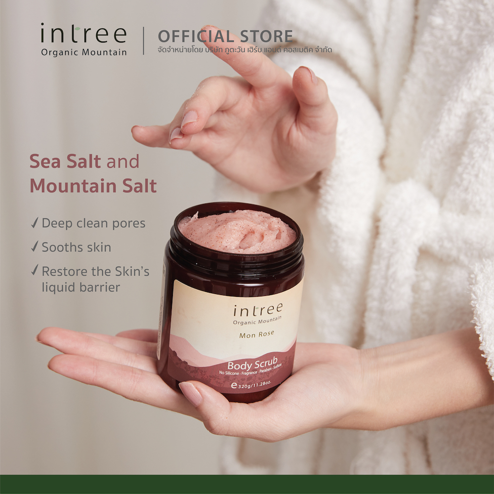 intree mon rose body scrub ราคา 380 บาท*ส่งฟรี