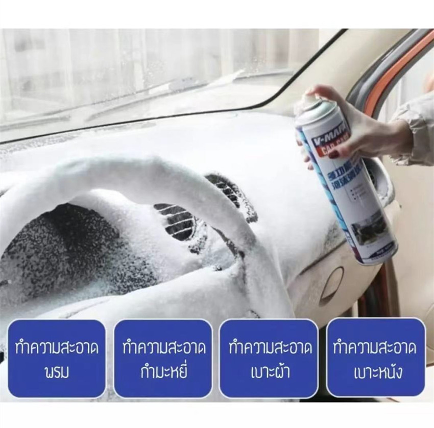 รูปภาพของ V-MAFA Car Care Foam (โฟมซักแห้ง) สเปย์โฟมขจัดคราบมหัศจรรย์ สเปย์โฟม สเปย์ สเปย์ขจัดคราบ ลดกลิ่นอับในรถ ทำความสะอาดเบาะผ้าและหนัง กระจก สุขภัณฑ์ เฟอร์น