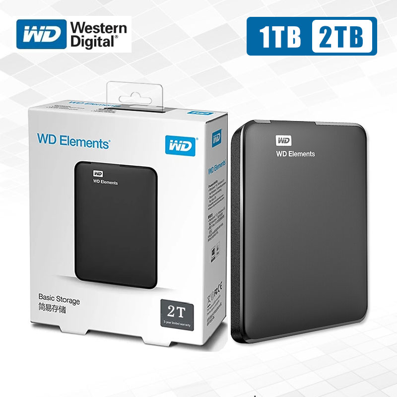 【จัดส่งจากกรุงเทพ】WD External Hard Drive HDD 1T / 2T ความเร็วสูง USB 3.0 ฮาร์ดไดรฟ์ภายนอก ราคา 599 บาท*ส่งฟรี