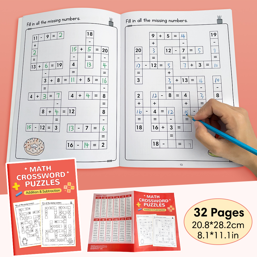 0-20 Number Line Math Workbook Primary Kindergarten Practice Arithmetic Arithmetic Numbers Addition Subtraction Exercise Mathematics Book Add and Subtract Activity Worksheets