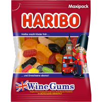 Haribo Wine Gums 500g ฮาริโบ ไวน์กัม เยลลี่นำเข้าอังกฤษ เยลลี่รสผลไม้สูตรอังกฤษแท้ เคี้ยวนุ่ม ไม่ผสมแอลกอฮอล์ ขนมนำเข้าจากยุโรป ขนาดใหญ่ 500กรัม ขนมเด็กและผู้ใหญ่ Winegums