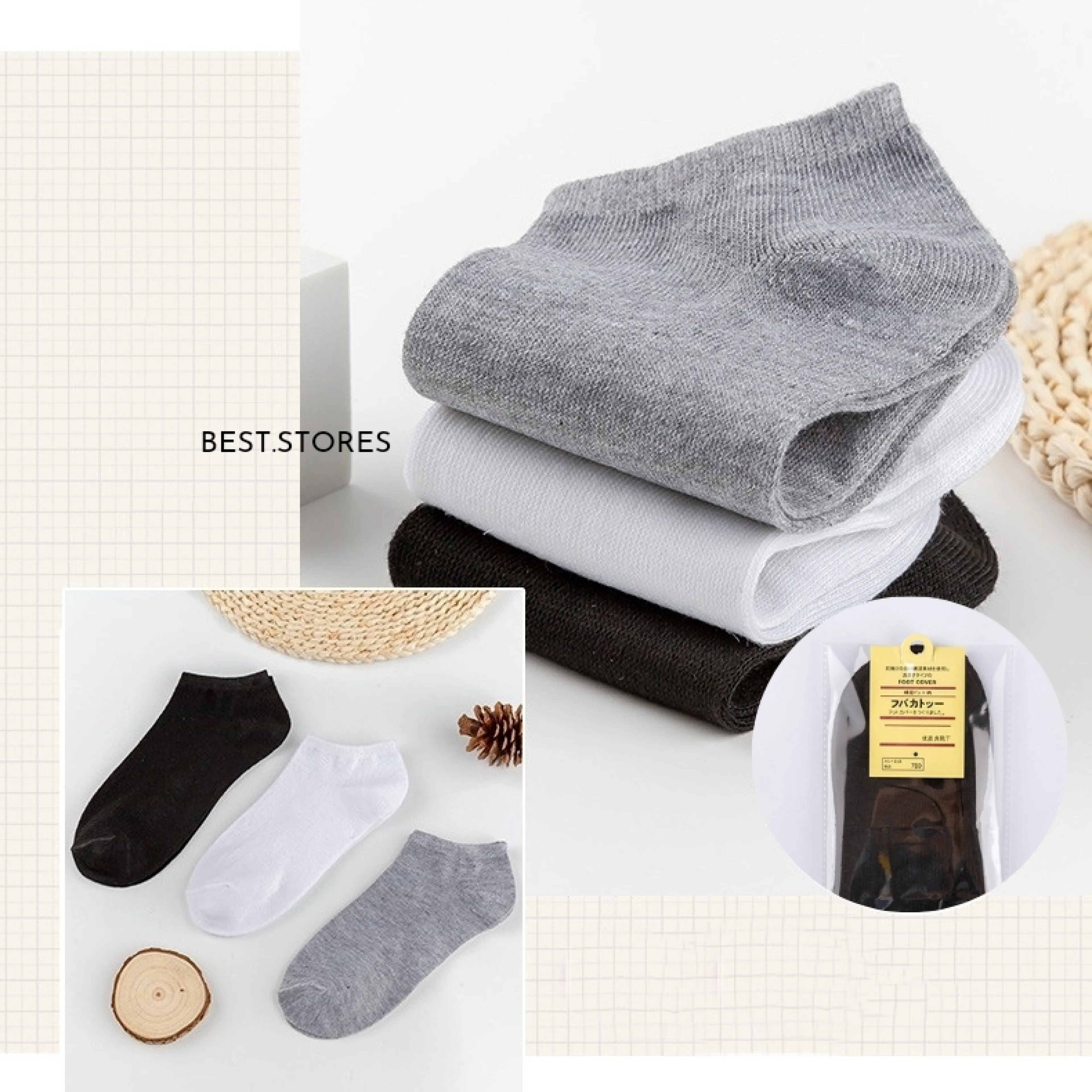 Short Socks, Solid Color, Free Size, Suitable for Both Women and Men, Available in 3 Colors, Ready to Ship.