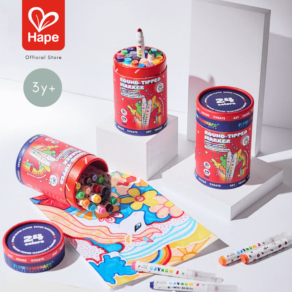 Hape - Dot Washable Markers, Washable Round Tip Pens, 3Y+ ราคา 590 บาท*ส่งฟรี