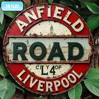 Vintage Liverpool L4 Anfield Road Aluminum Wall Plaque 80s 90s Retro Metal Art Decoration Durable Round Sign for Home Bar Garage Cafe
