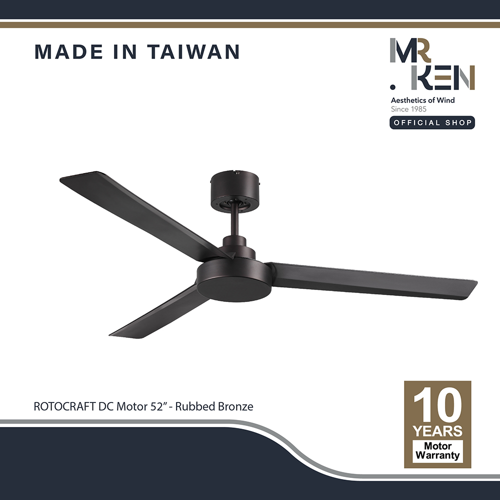 พัดลมเพดาน MR KEN รุ่น ROTORCRAFT DC Motor ขนาด 52" พร้อมรีโมทคอนโทรล ราคา 5,170 บาท*ส่งฟรี