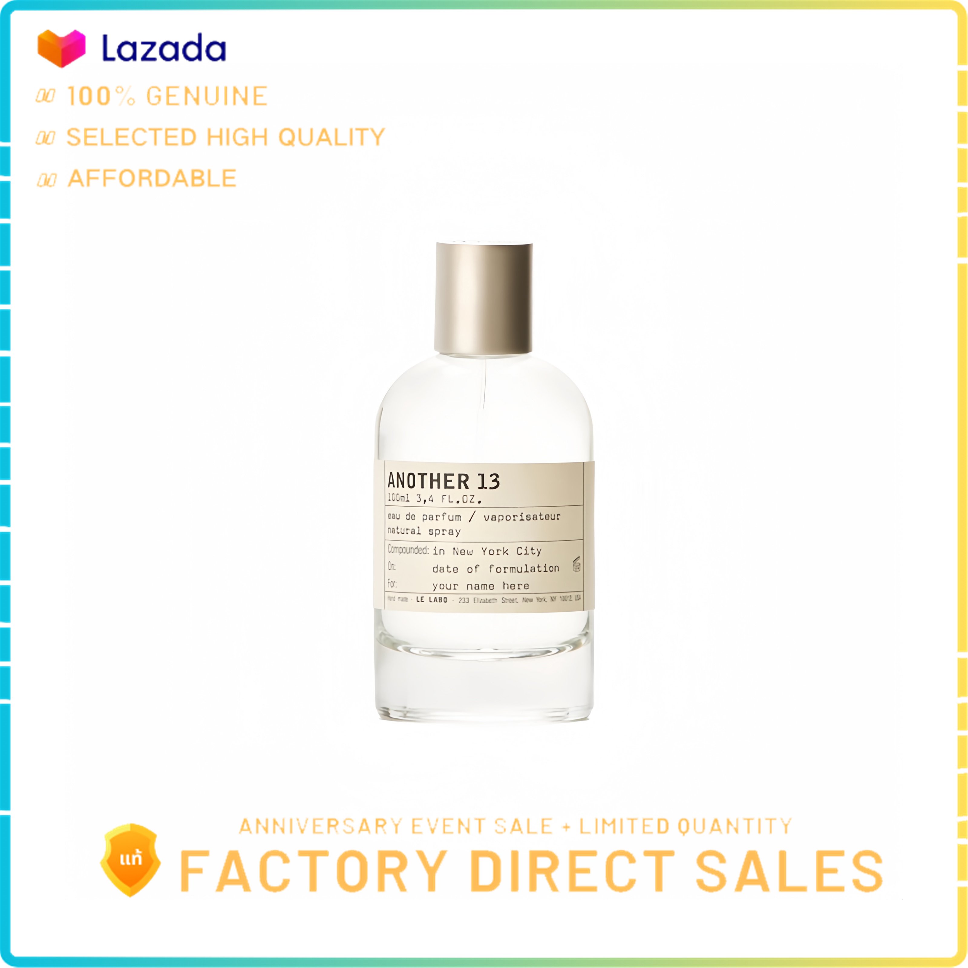 < ส่วนลดสำหรับการขาย > AUTHENTIC 100% Le Labo Another 13 - [Eau De Parfum] - 100ML ราคา 3,580 บาท*ส่งฟรี