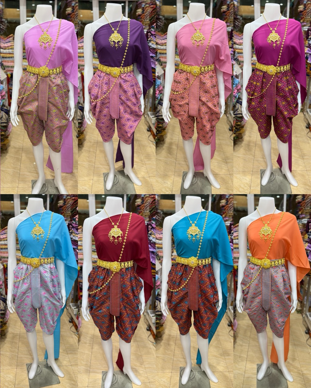 Thai Women's Clothing, Chiffon Set, Worn with a Thai Patterned Jongkraben, Affordable Price. 🥰 🎉 ราคา 450 บาท*ส่งฟรี