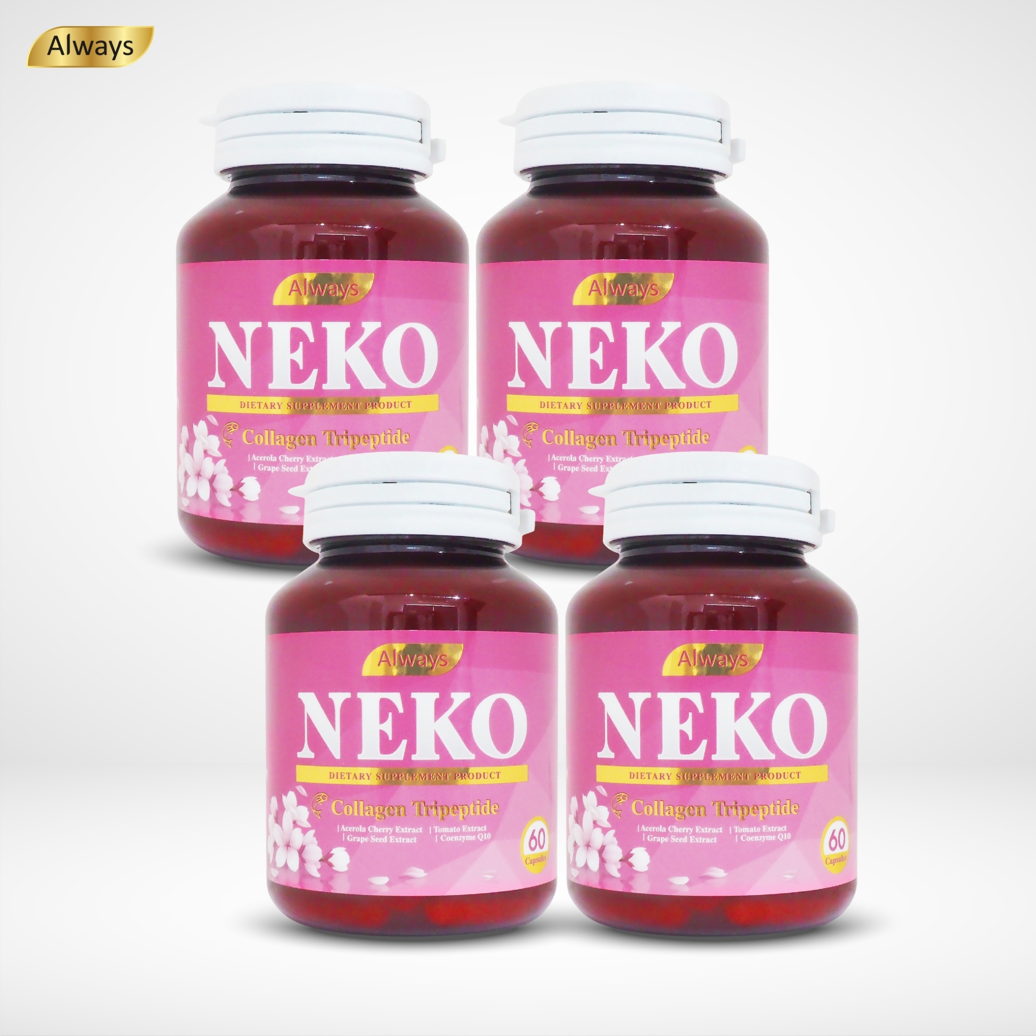 คอลลาเจนไตรเปปไทด์ ญี่ปุ่นCollagenTripeptide NEKO เนโก๊ะ คอลลาเจน Collagen Tripeptide (60 เม็ด X 4 กระปุก) ราคา 580 บาท*ส่งฟรี