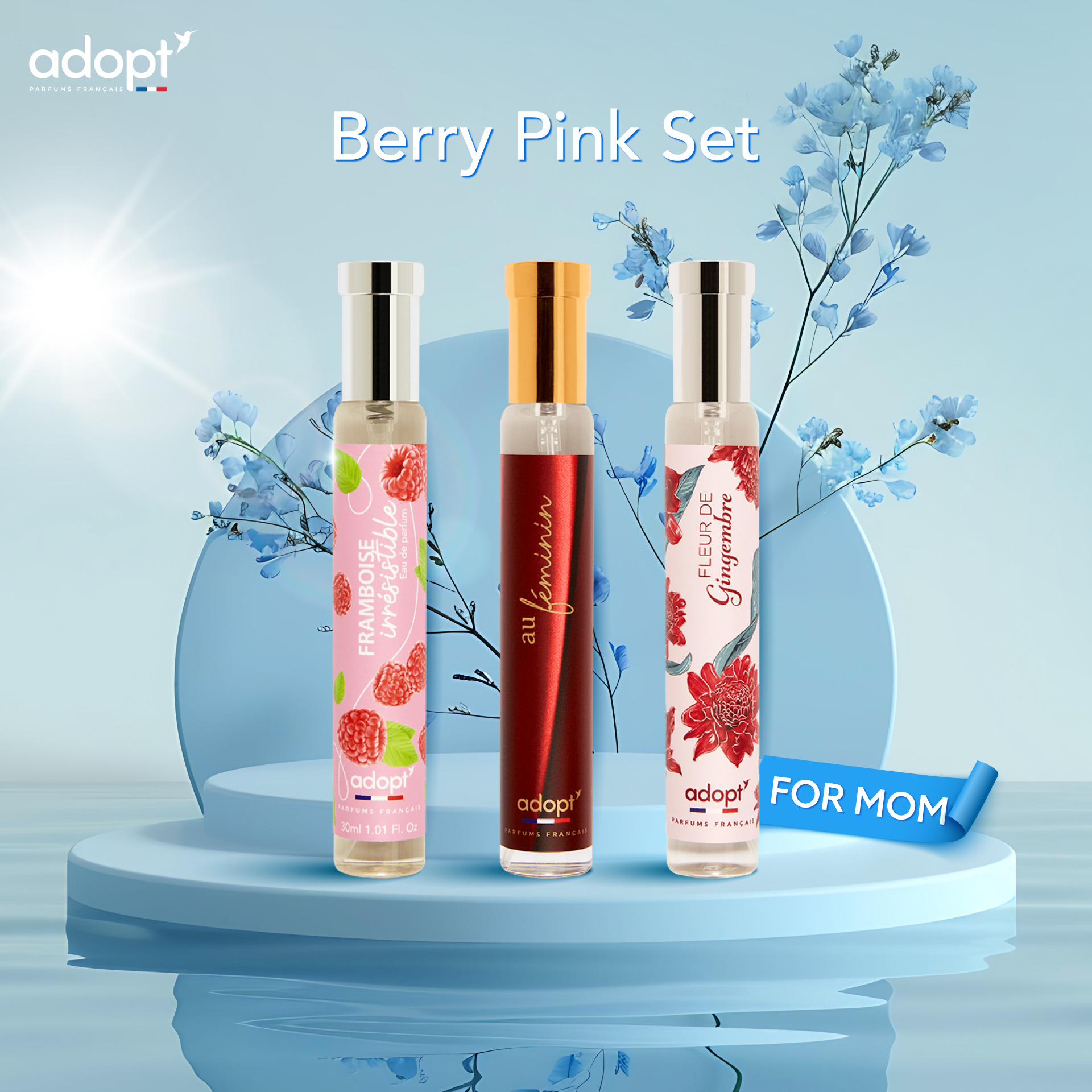 💙Mom Day special💙🌼[Berry pink set]🌼3 bottles🌼Adopt premium French perfume 1 box ราคา 1,470 บาท*ส่งฟรี
