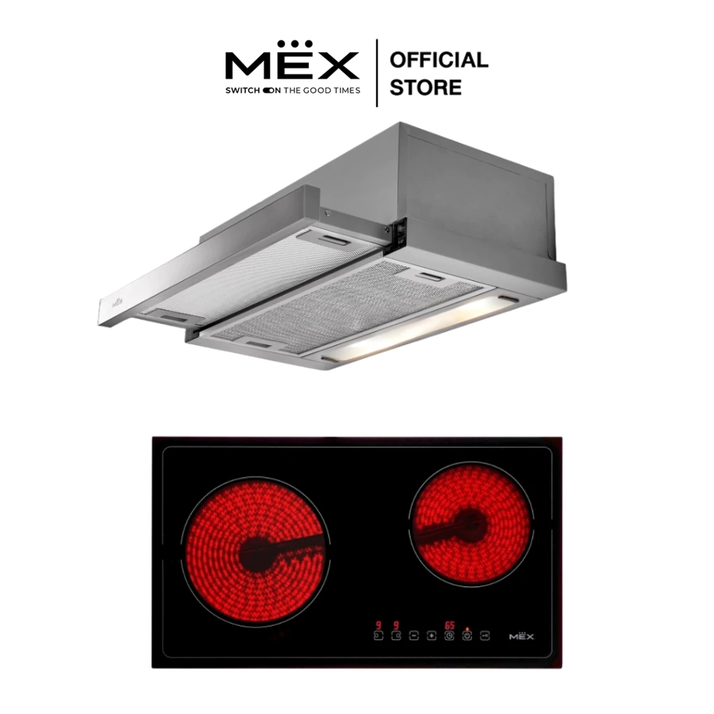 MEX Set รุ่น HVH632N + SL26 เตาไฟฟ้าฐานกระจกเซรามิคและเครื่องดูดควันแบบสลิมไลน์ ราคา 10,900 บาท*ส่งฟรี